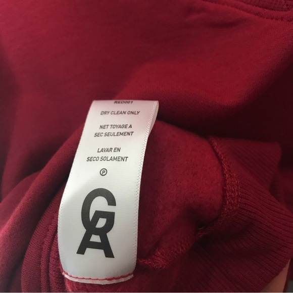 NWT Good American Red Deep V Neck Crop Lightweight Fleece Sweater - Picture 4 of 7